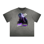 Distressed Faded Gangsta Pattern Tee-INNBLAC Fashion Apparel