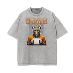 Stone Wash Gangsta Graphic Tee-INNBLAC Fashion Apparel