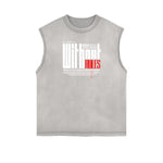 Faded Frayed Gangsta Graphic Tank Top-INNBLAC Fashion Apparel