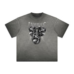 Distressed Faded Gangsta Pattern Tee-INNBLAC Fashion Apparel