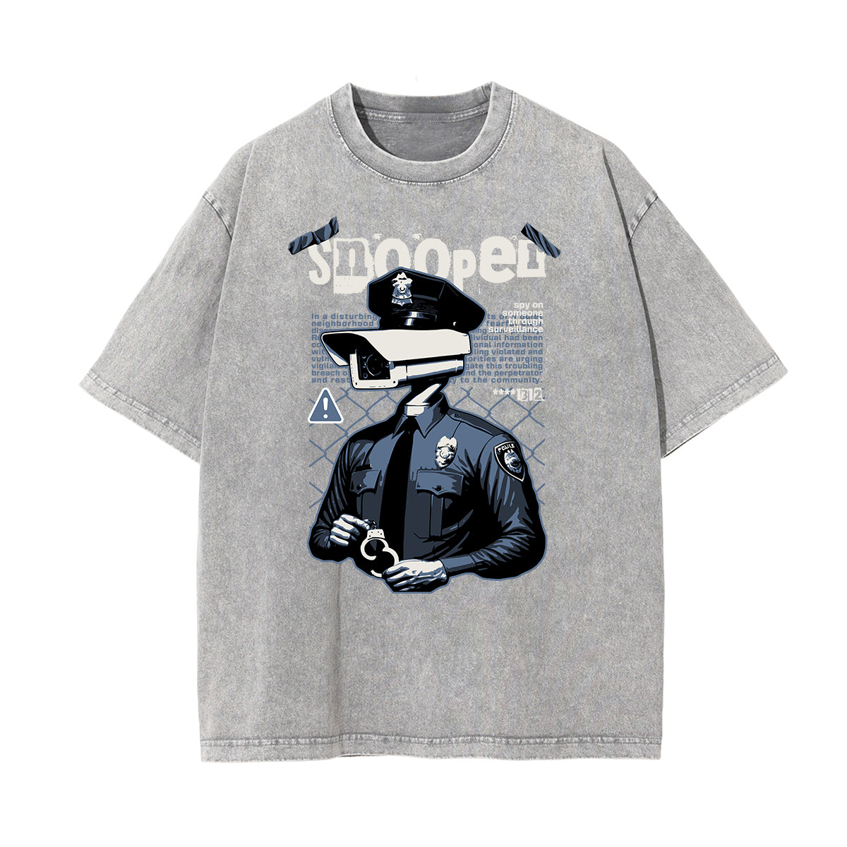 Stone Wash Gangsta Graphic Tee-INNBLAC Fashion Apparel