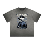 Distressed Faded Gangsta Pattern Tee-INNBLAC Fashion Apparel