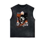 Vintage Sleeveless Gangsta Graphic Tee-INNBLAC Fashion Apparel