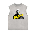 Faded Frayed Gangsta Graphic Tank Top-INNBLAC Fashion Apparel