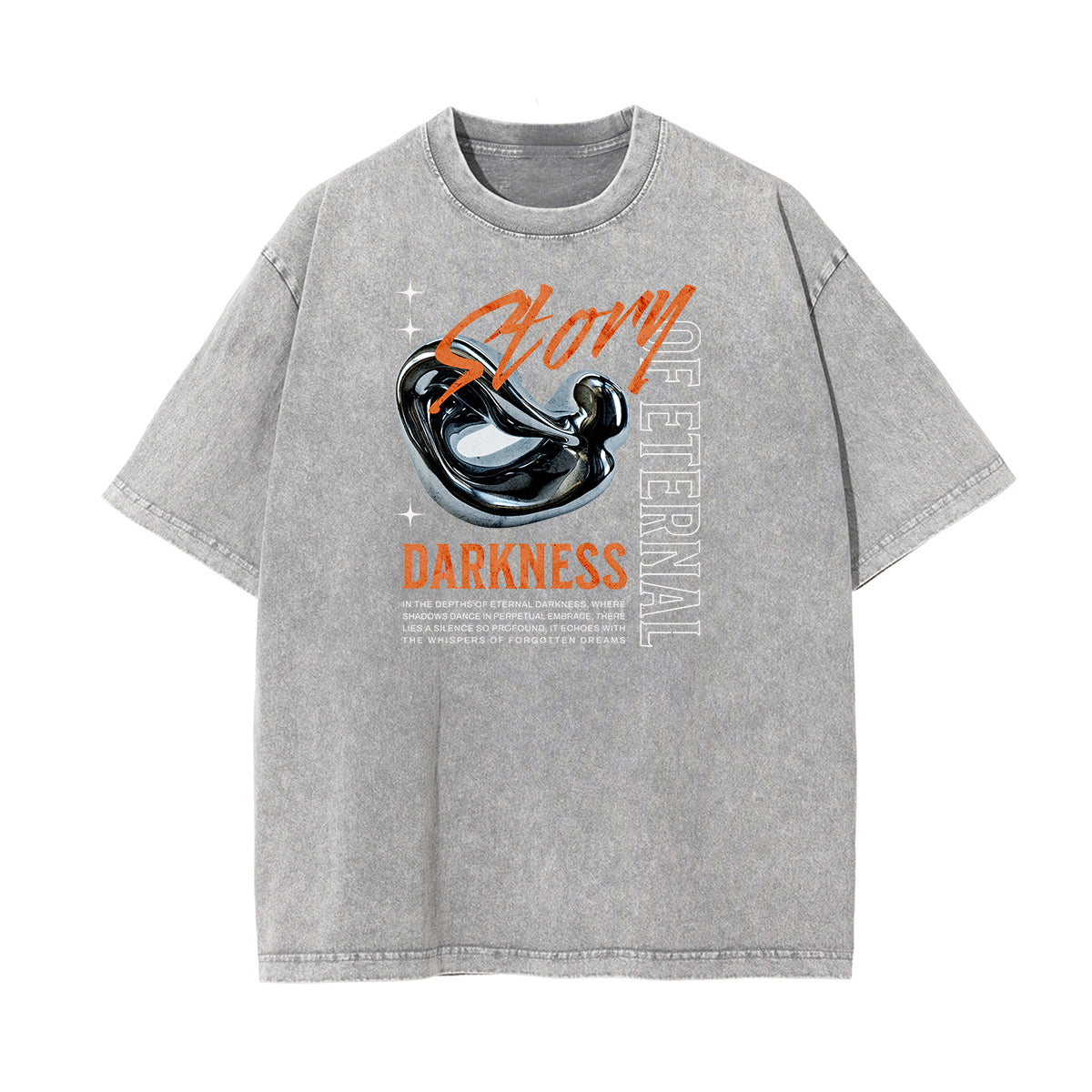 Faded Chrome Y2K Streetwear Pattern Tee