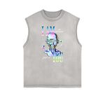 Sleeveless Chrome Y2K Streetwear Pattern Muscle Tank