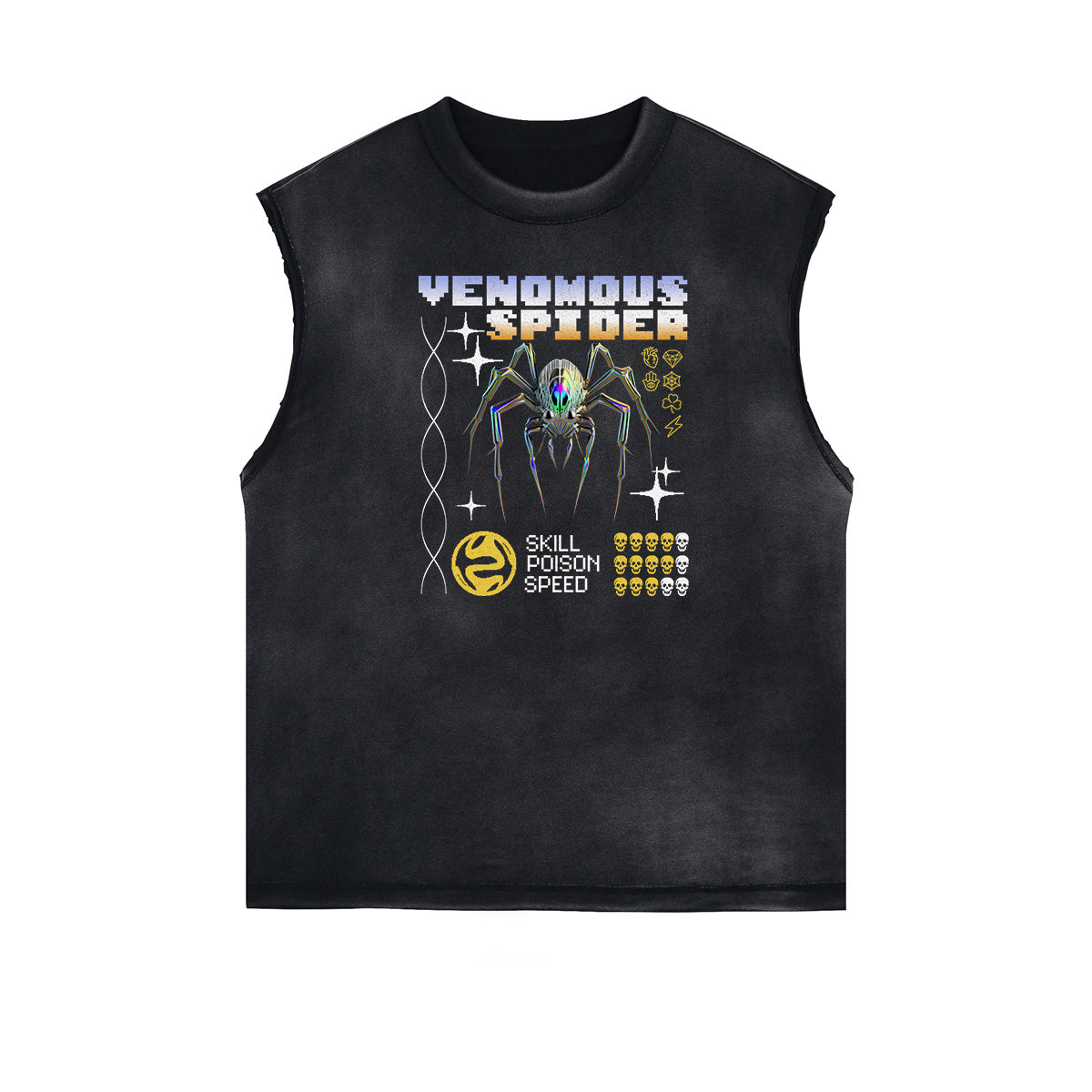 Sleeveless Chrome Y2K Streetwear Graphic Tee
