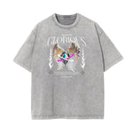 Faded Chrome Y2K Streetwear Pattern Tee