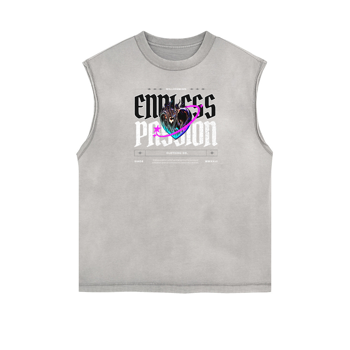 Sleeveless Chrome Y2K Streetwear Pattern Muscle Tank