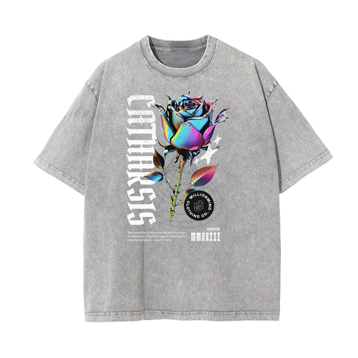 Faded Chrome Y2K Streetwear Pattern Tee