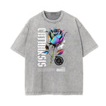 Faded Chrome Y2K Streetwear Pattern Tee