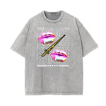 Faded Chrome Y2K Streetwear Pattern Tee