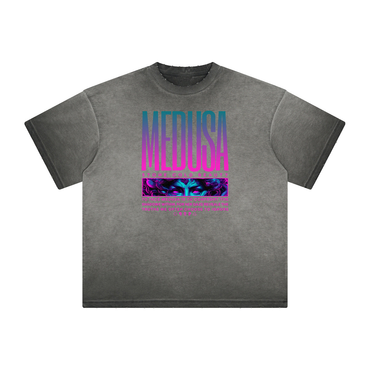 Distressed Vanquisher Neon Y2K Pattern Tee