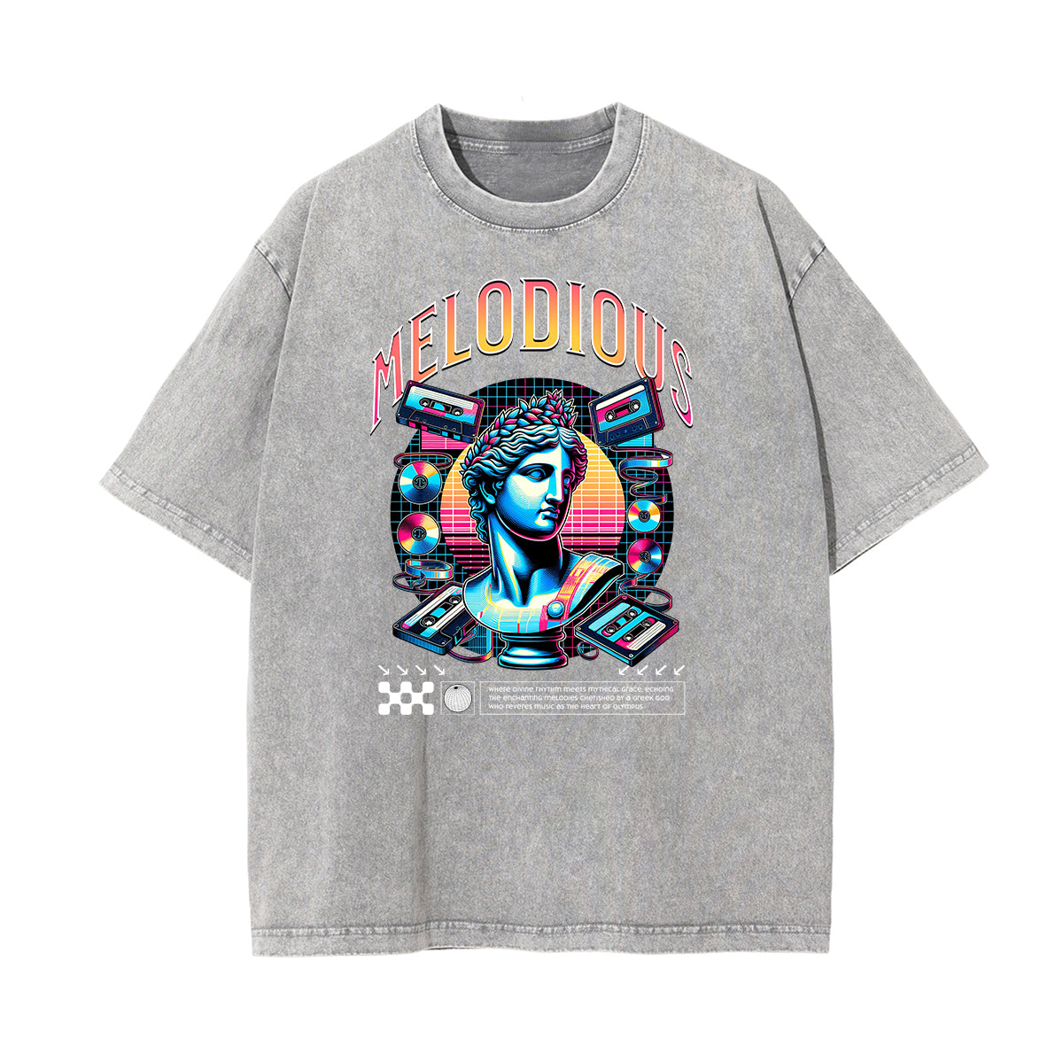 Camiseta Vanquisher lavada con estampado neón Y2K