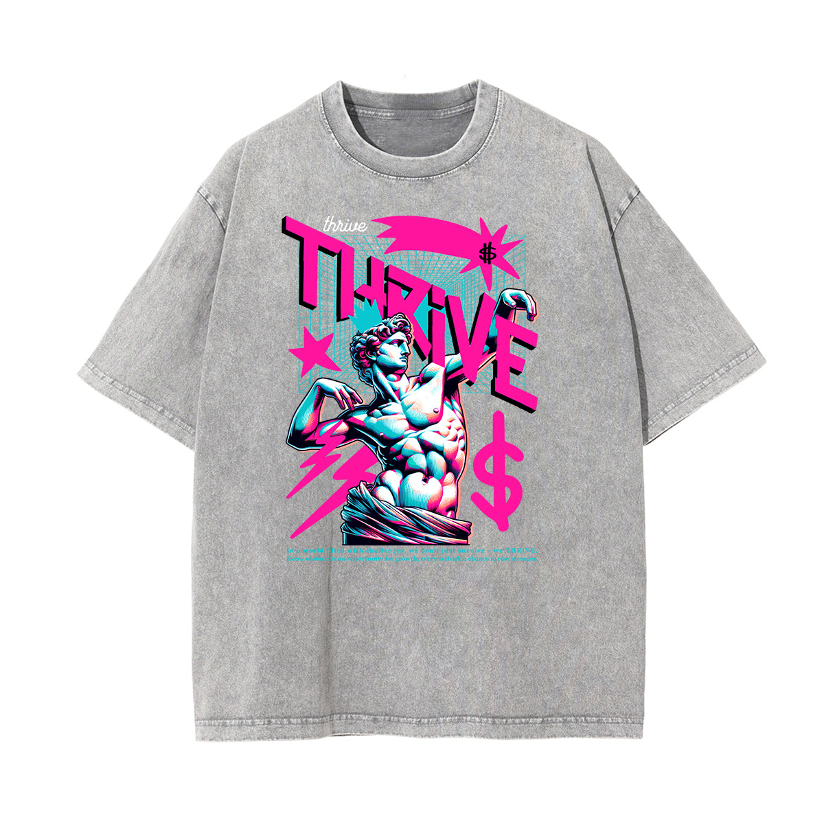 Camiseta Vanquisher lavada con estampado neón Y2K