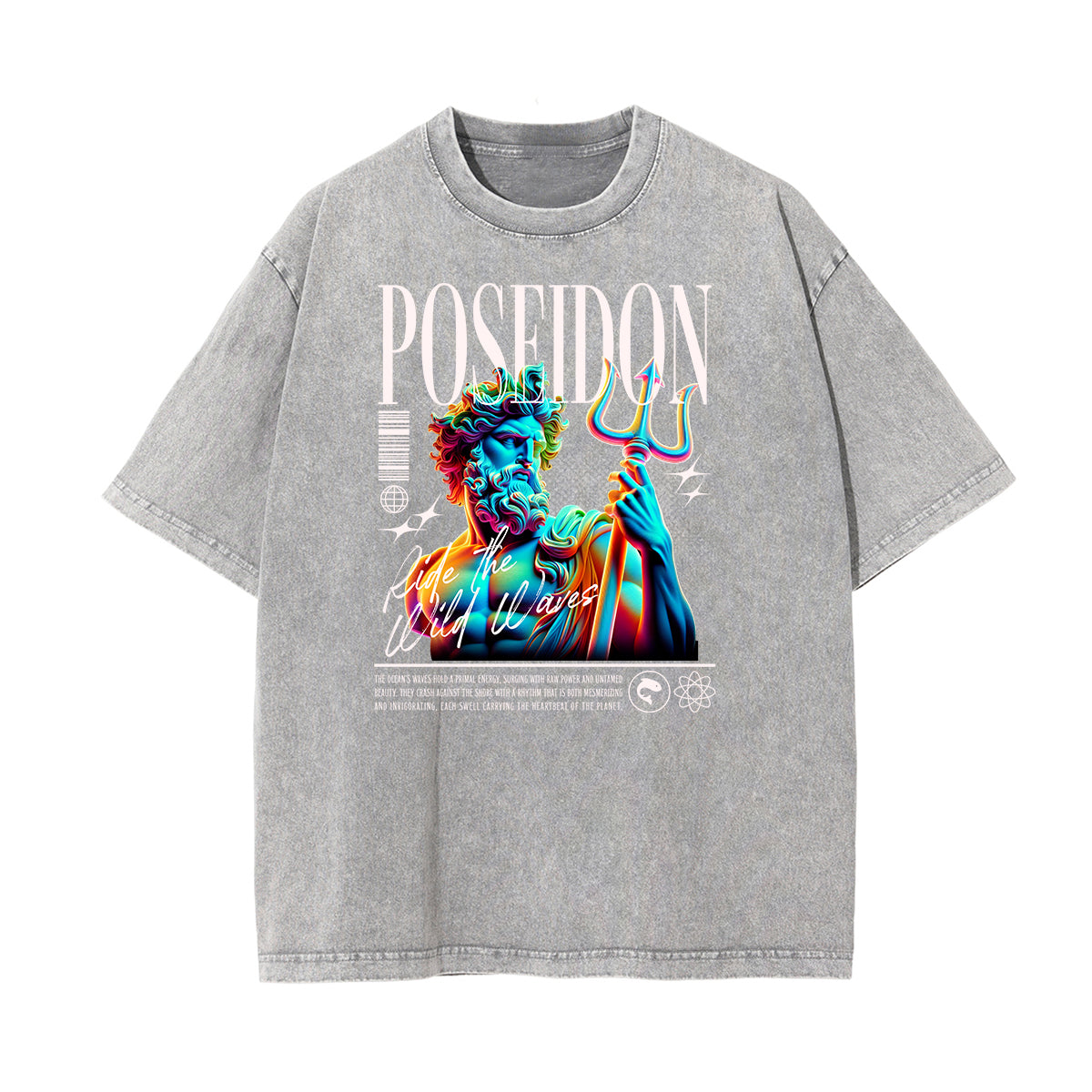 Camiseta Vanquisher lavada con estampado neón Y2K