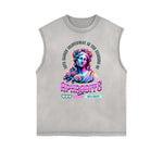 Faded Vanquisher Neon Y2K Graphic Muscle Tank
