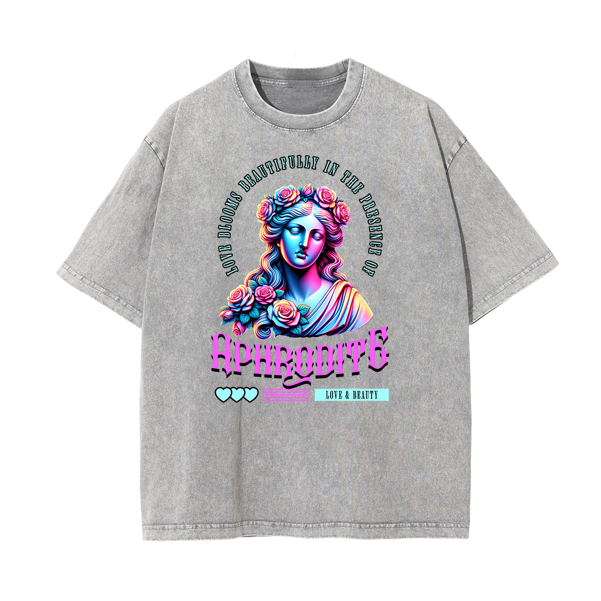Camiseta Vanquisher lavada con estampado neón Y2K