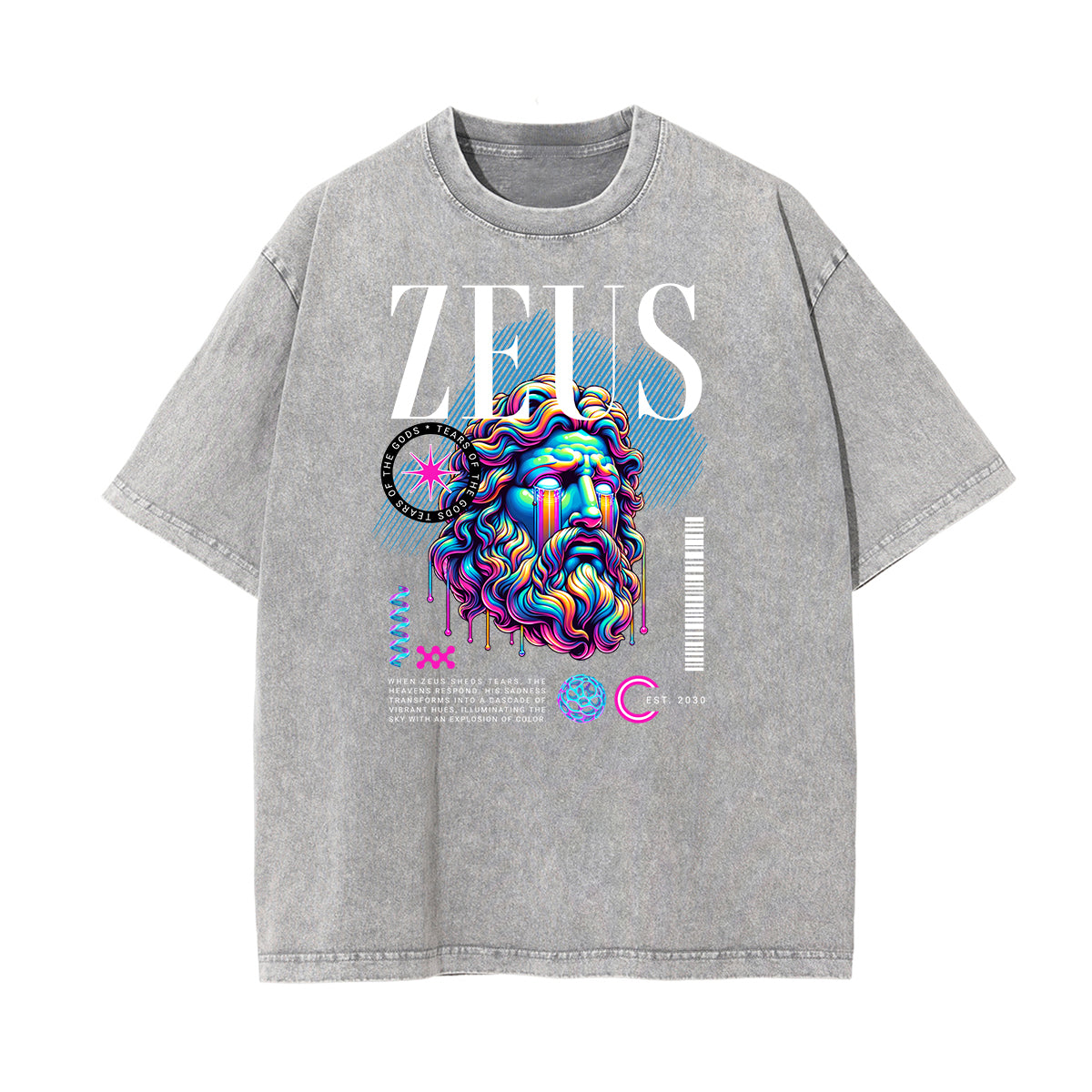 Camiseta Vanquisher lavada con estampado neón Y2K