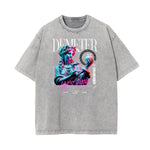 Camiseta Vanquisher lavada con estampado neón Y2K