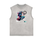 Faded Vanquisher Neon Y2K Graphic Muscle Tank