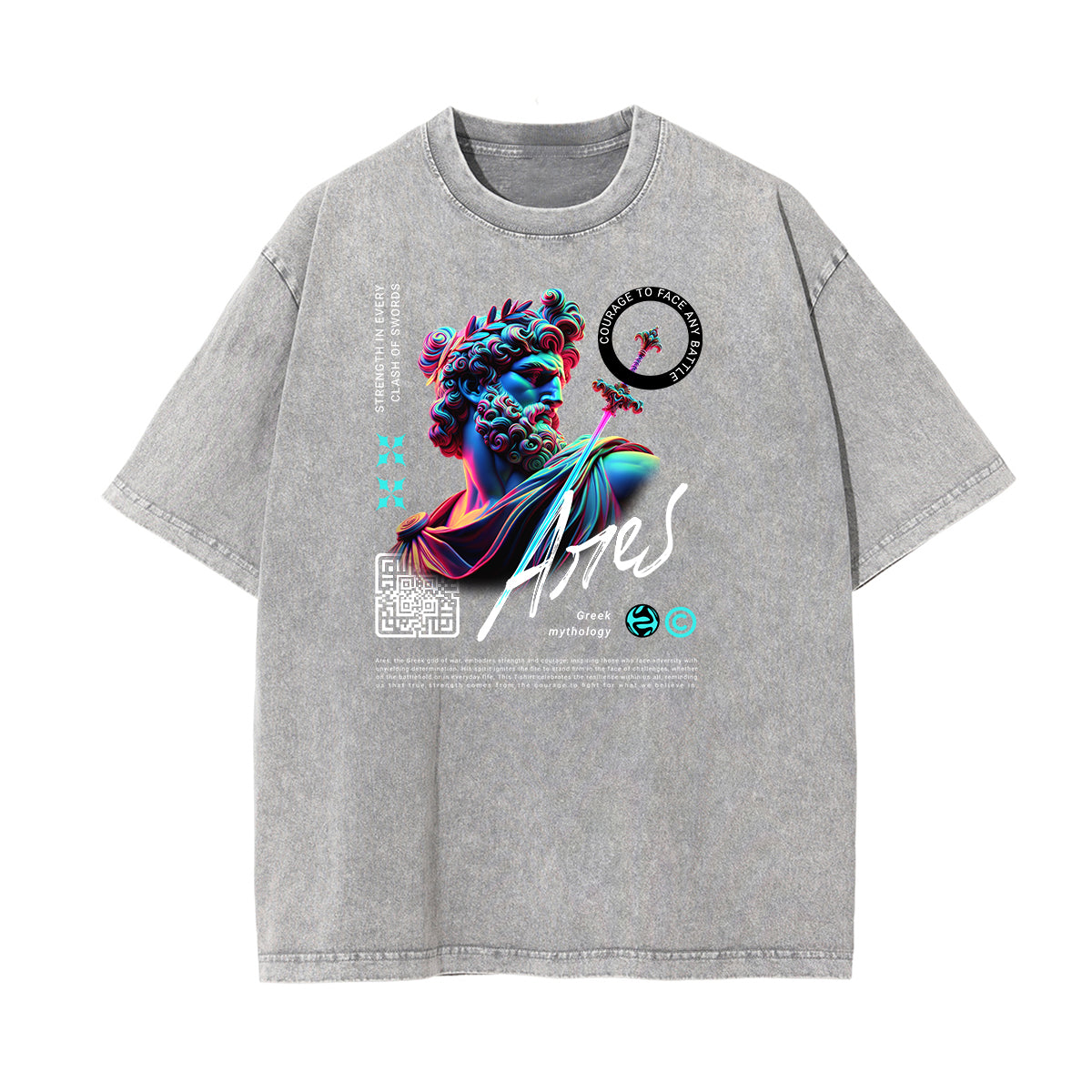 Camiseta Vanquisher lavada con estampado neón Y2K