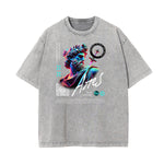 Camiseta Vanquisher lavada con estampado neón Y2K
