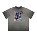 Distressed Vanquisher Neon Y2K Pattern Tee