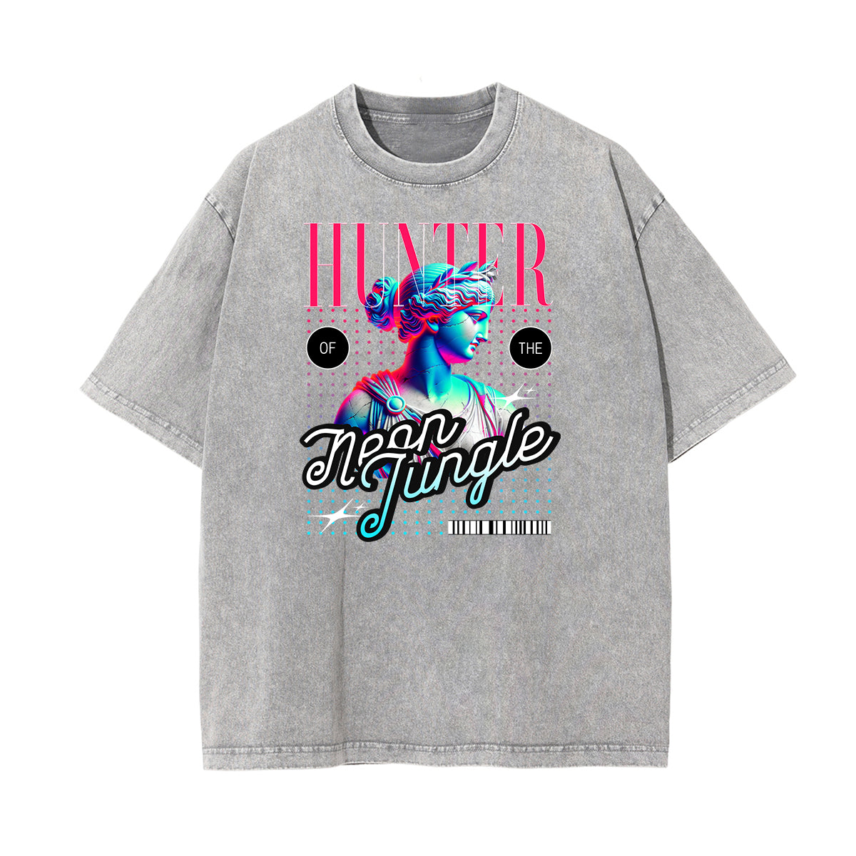 Camiseta Vanquisher lavada con estampado neón Y2K