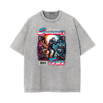 Camiseta gráfica con ilustración descolorida y lavada
