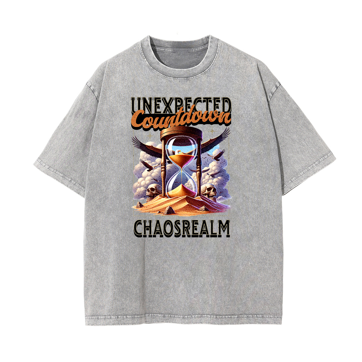 Camiseta gráfica con ilustración descolorida y lavada