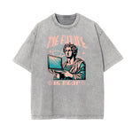 Camiseta gráfica con ilustración descolorida y lavada