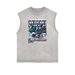 Faded Vintage Illustration Art Pattern Tank Top