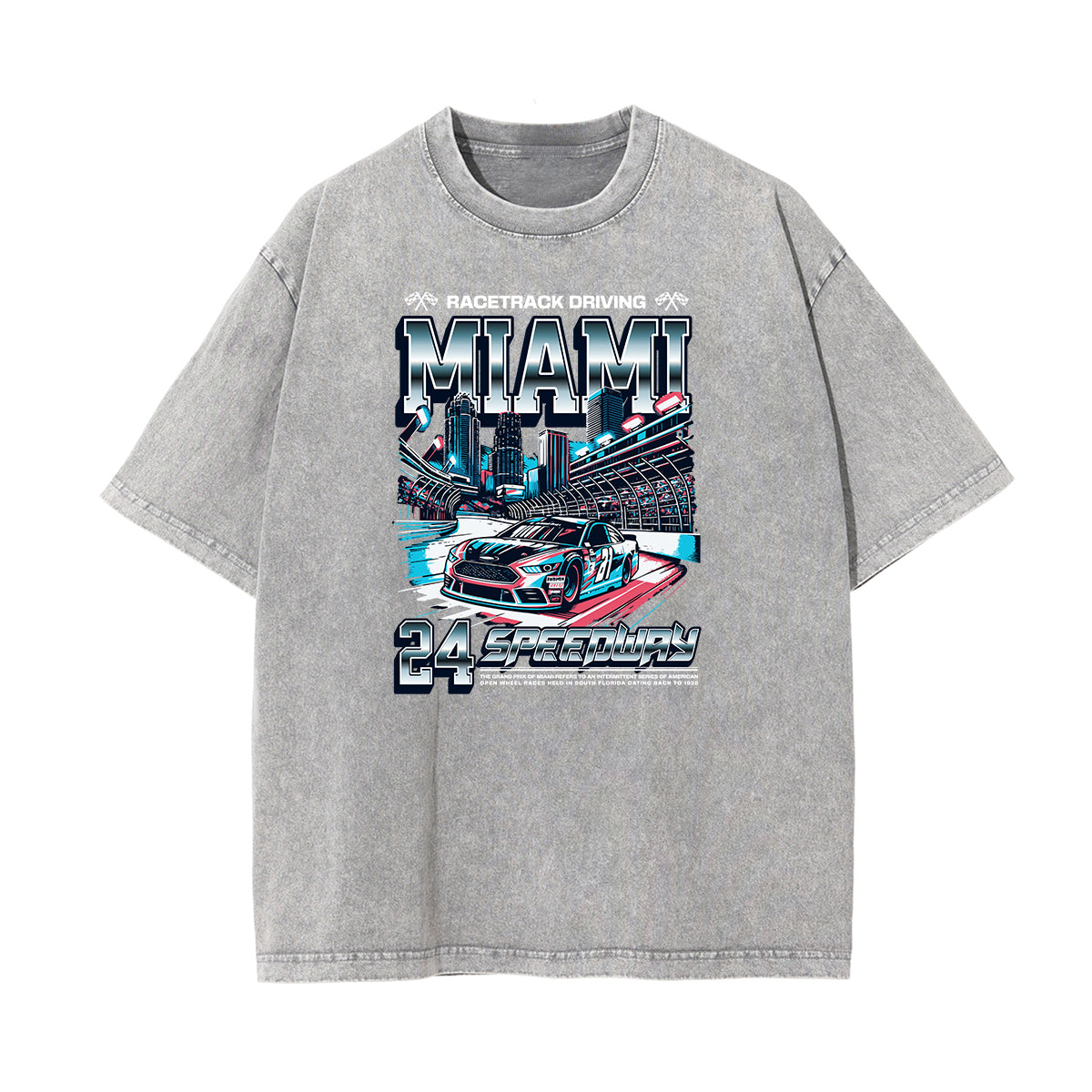 Camiseta gráfica con ilustración descolorida y lavada