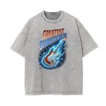 Camiseta gráfica con ilustración descolorida y lavada