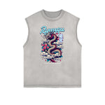 Faded Vintage Illustration Art Pattern Tank Top