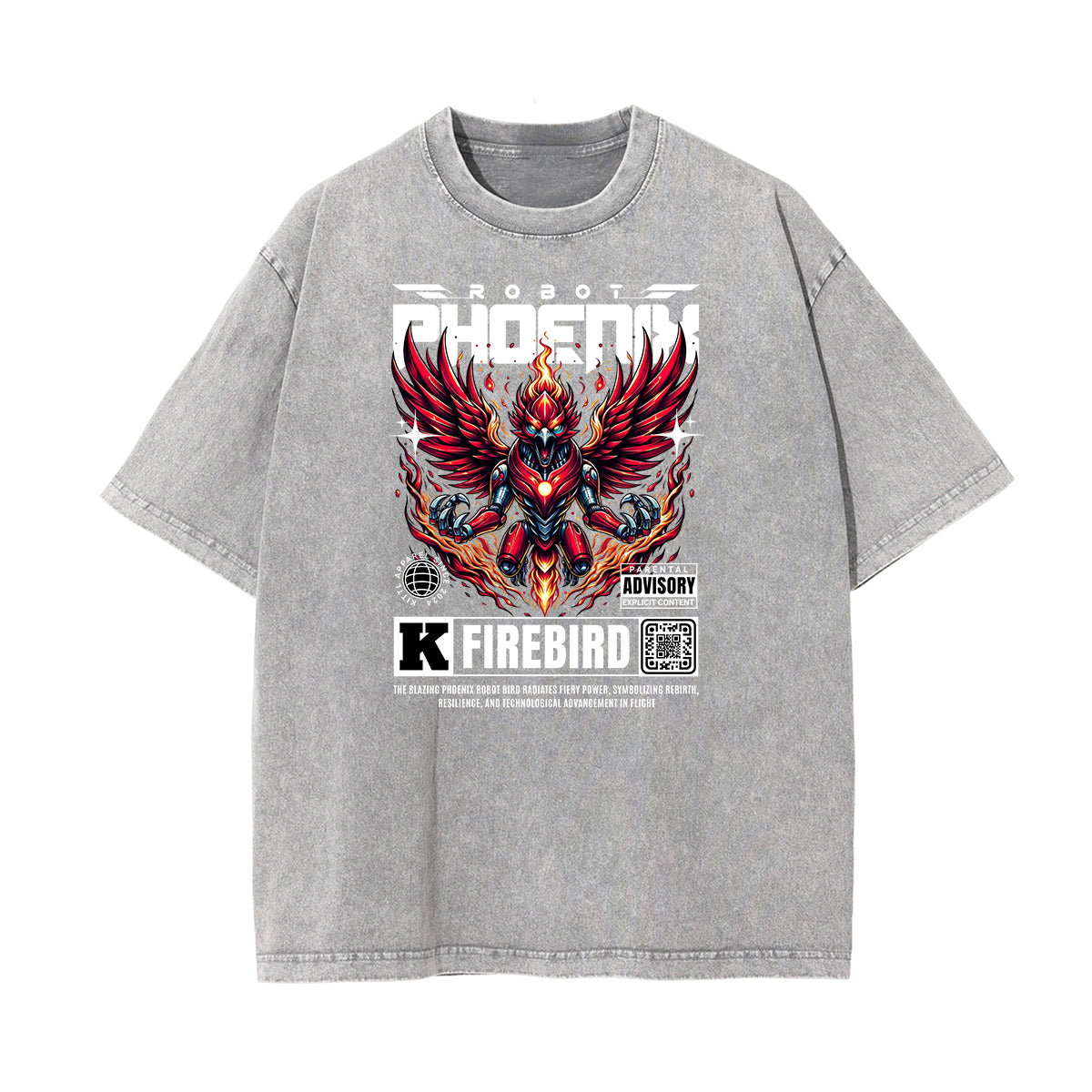 Camiseta gráfica con ilustración descolorida y lavada