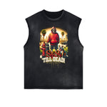 Sleeveless Illustration Art Pattern T Shirt