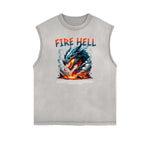 Faded Vintage Illustration Art Pattern Tank Top