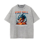 Camiseta gráfica con ilustración descolorida y lavada