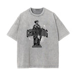 Celestial & Angel Statue Graphic Gray Tee