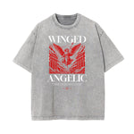 Celestial & Angel Statue Graphic Gray Tee
