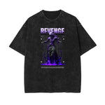 Celestial & Angel Statue Pattern Black Tee