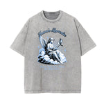 Camiseta con gráficos de ángel y celestial lavados a la piedra