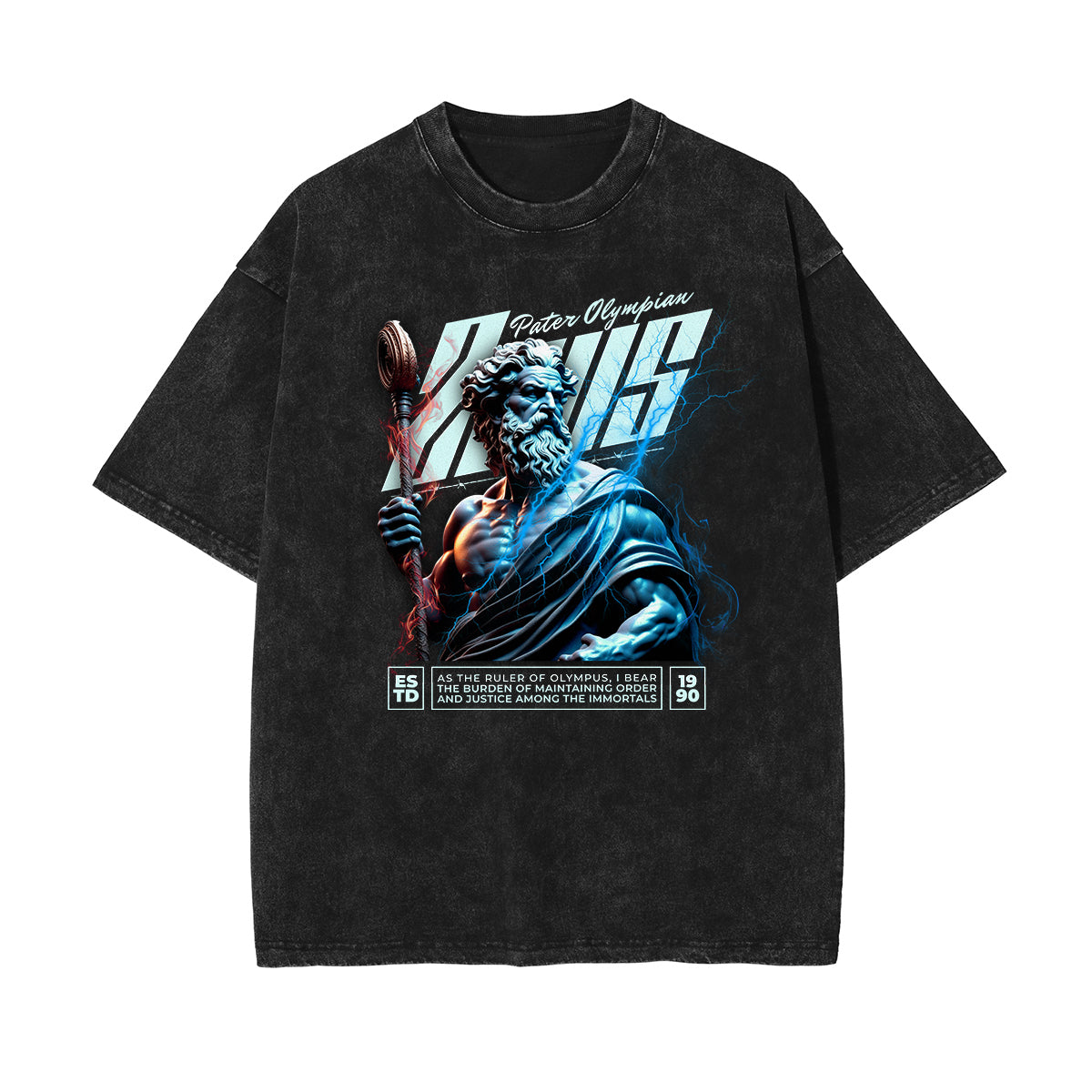 Camiseta gráfica Zeus con lavado a la piedra