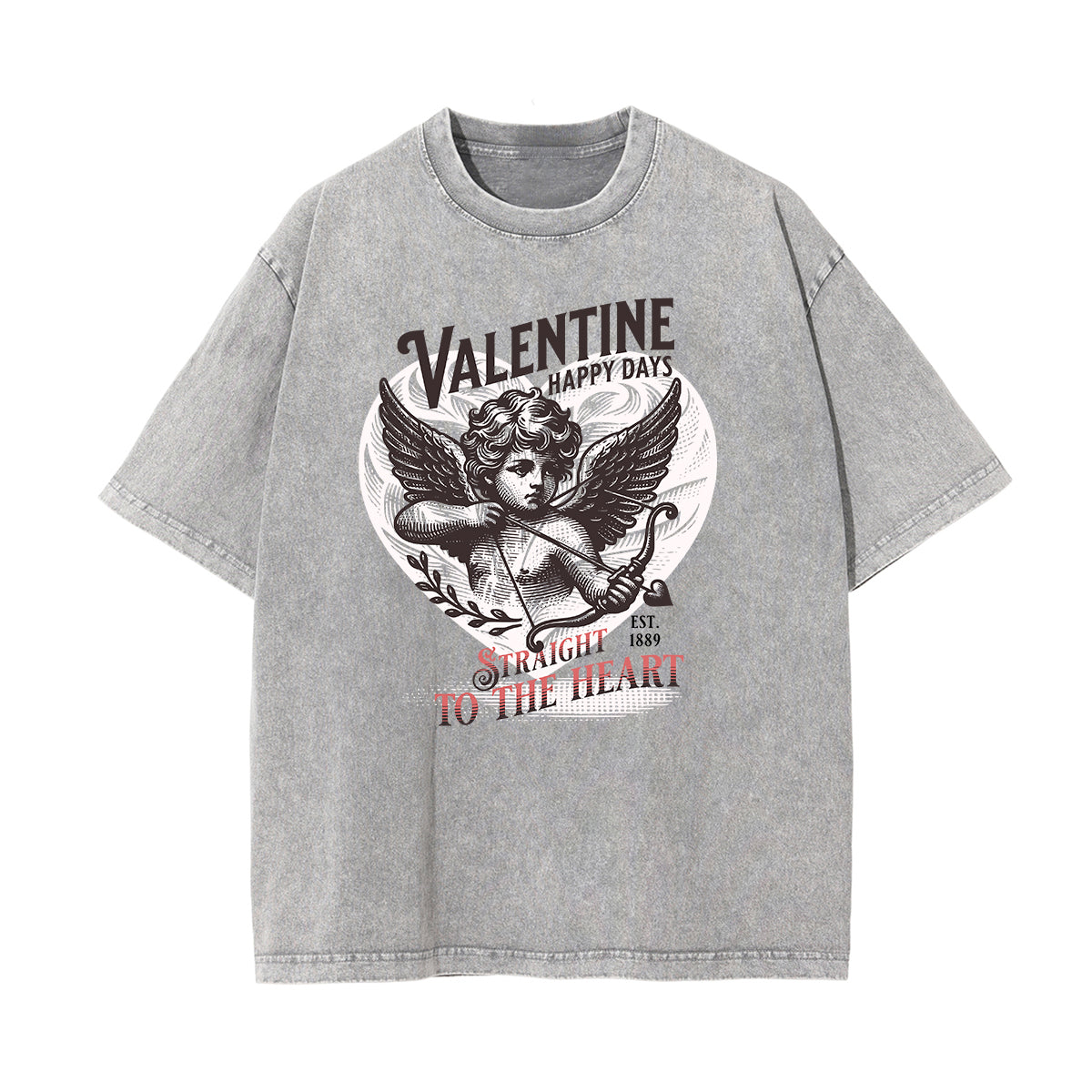 Gray Cute Cupid Cartoon Graphic Tee-INNBLAC Fashion Apparel