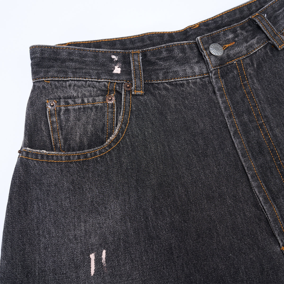 Paint Splatter Vintage Washed Straight Leg Jeans