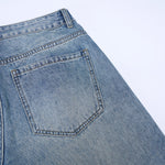 High Waisted Wide Leg Vintage Washed Casual Jeans