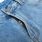 Paint Splatter Distressed Wide Leg Light Blue Jeans