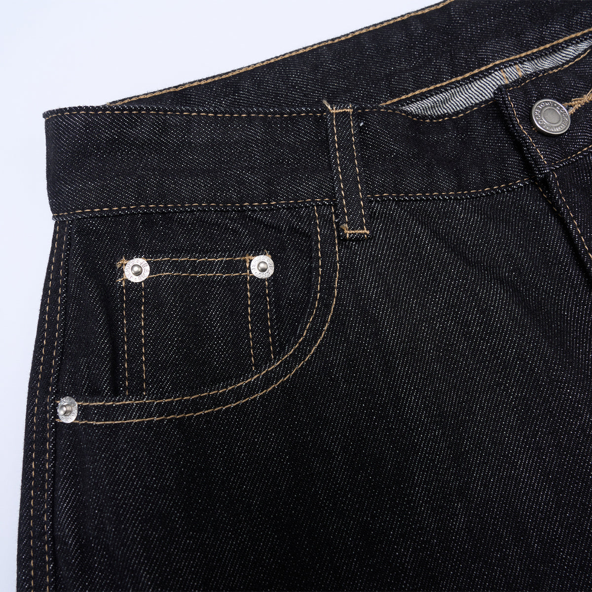 Curved Seam Wide Leg Denim Trousers Dark Indigo Wash